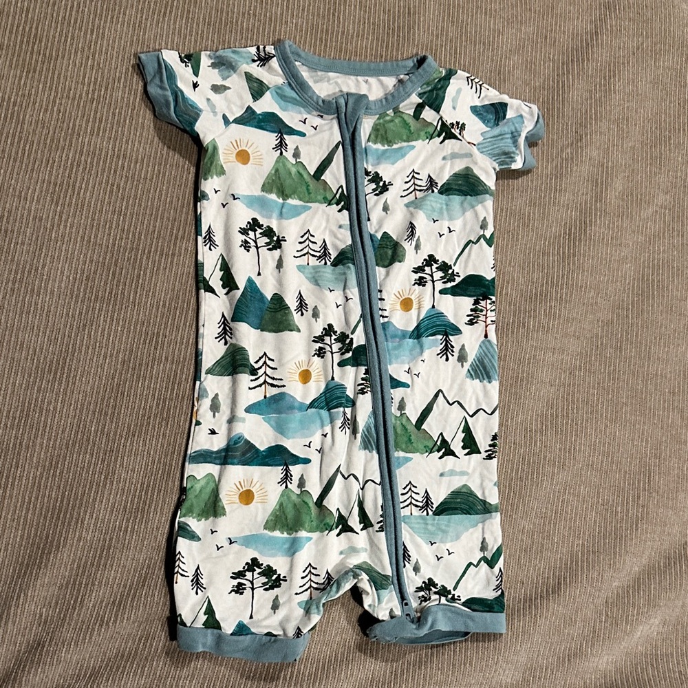 Little Sleepies Mountain Adventure Bodysuit - Blue and Green